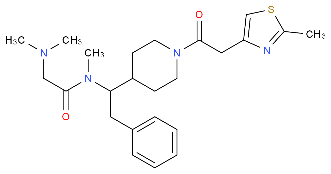 N~1~,N~2~,N~2~-trimethyl-N~1~-(1-{1-[(2-methyl-1,3-thiazol-4-yl)acetyl]-4-piperidinyl}-2-phenylethyl)glycinamide_分子结构_CAS_)