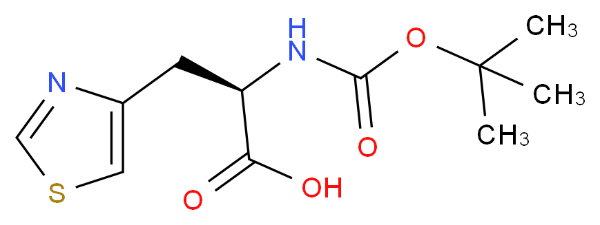 3-Thiazol-4-yl-L-alanine, N-BOC protected_分子结构_CAS_119434-75-2)