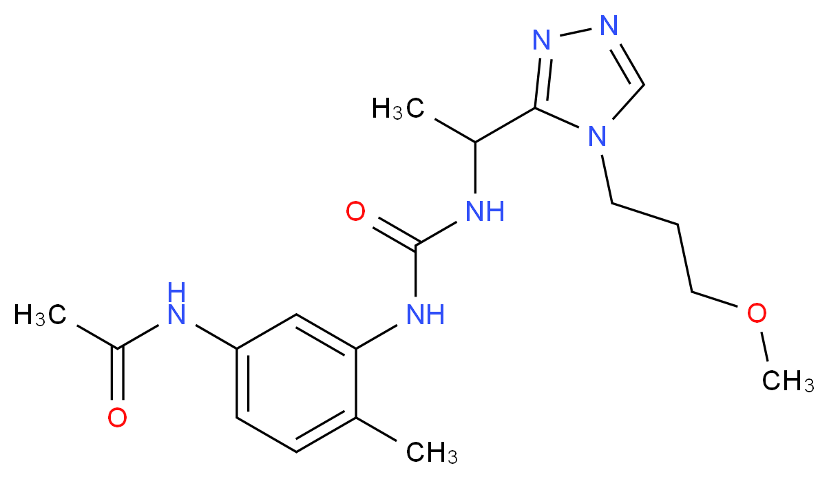 N-(3-{[({1-[4-(3-methoxypropyl)-4H-1,2,4-triazol-3-yl]ethyl}amino)carbonyl]amino}-4-methylphenyl)acetamide_分子结构_CAS_)