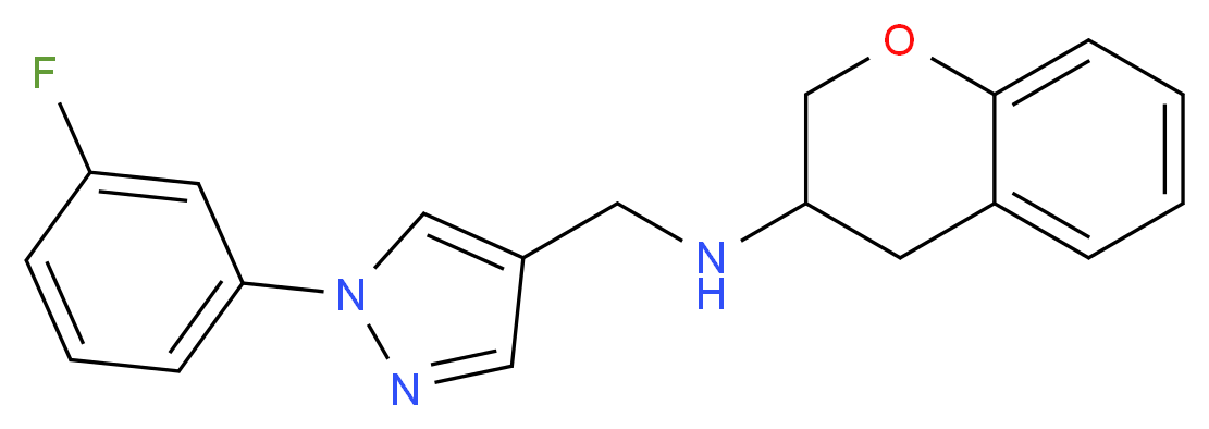 3,4-dihydro-2H-chromen-3-yl{[1-(3-fluorophenyl)-1H-pyrazol-4-yl]methyl}amine_分子结构_CAS_)