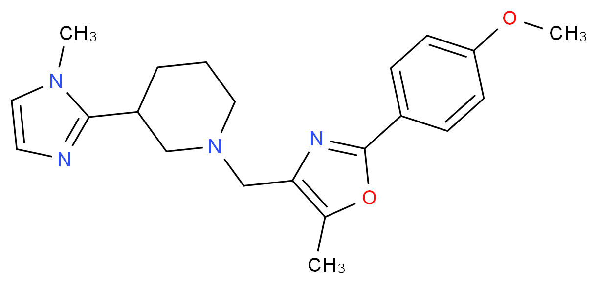 1-{[2-(4-methoxyphenyl)-5-methyl-1,3-oxazol-4-yl]methyl}-3-(1-methyl-1H-imidazol-2-yl)piperidine_分子结构_CAS_)