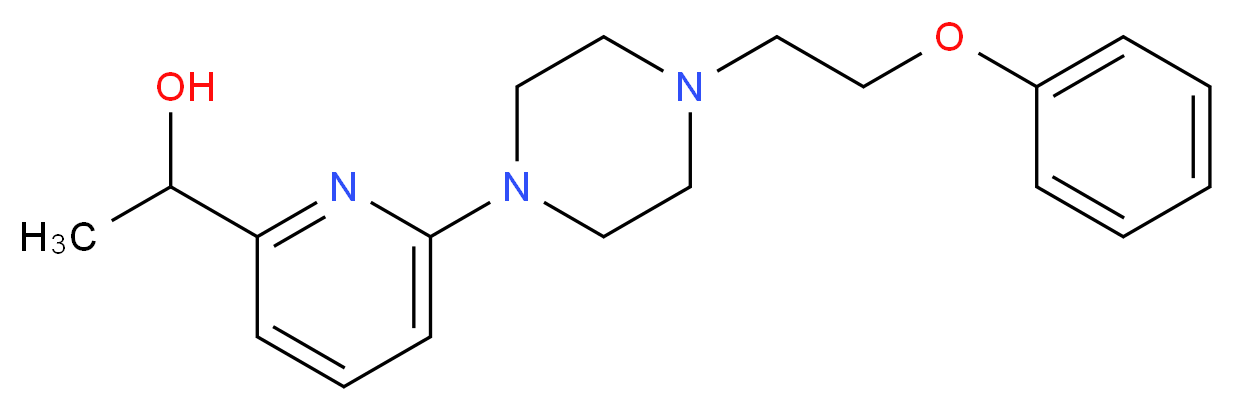 1-{6-[4-(2-phenoxyethyl)-1-piperazinyl]-2-pyridinyl}ethanol_分子结构_CAS_)