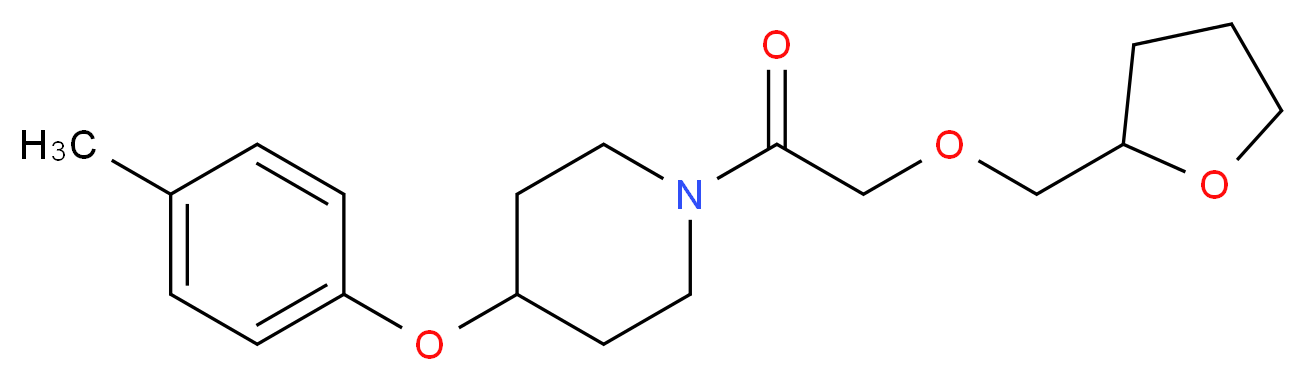 4-(4-methylphenoxy)-1-[(tetrahydro-2-furanylmethoxy)acetyl]piperidine_分子结构_CAS_)
