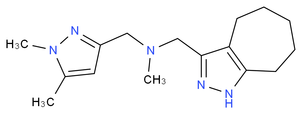 1-(1,5-dimethyl-1H-pyrazol-3-yl)-N-(1,4,5,6,7,8-hexahydrocyclohepta[c]pyrazol-3-ylmethyl)-N-methylmethanamine_分子结构_CAS_)