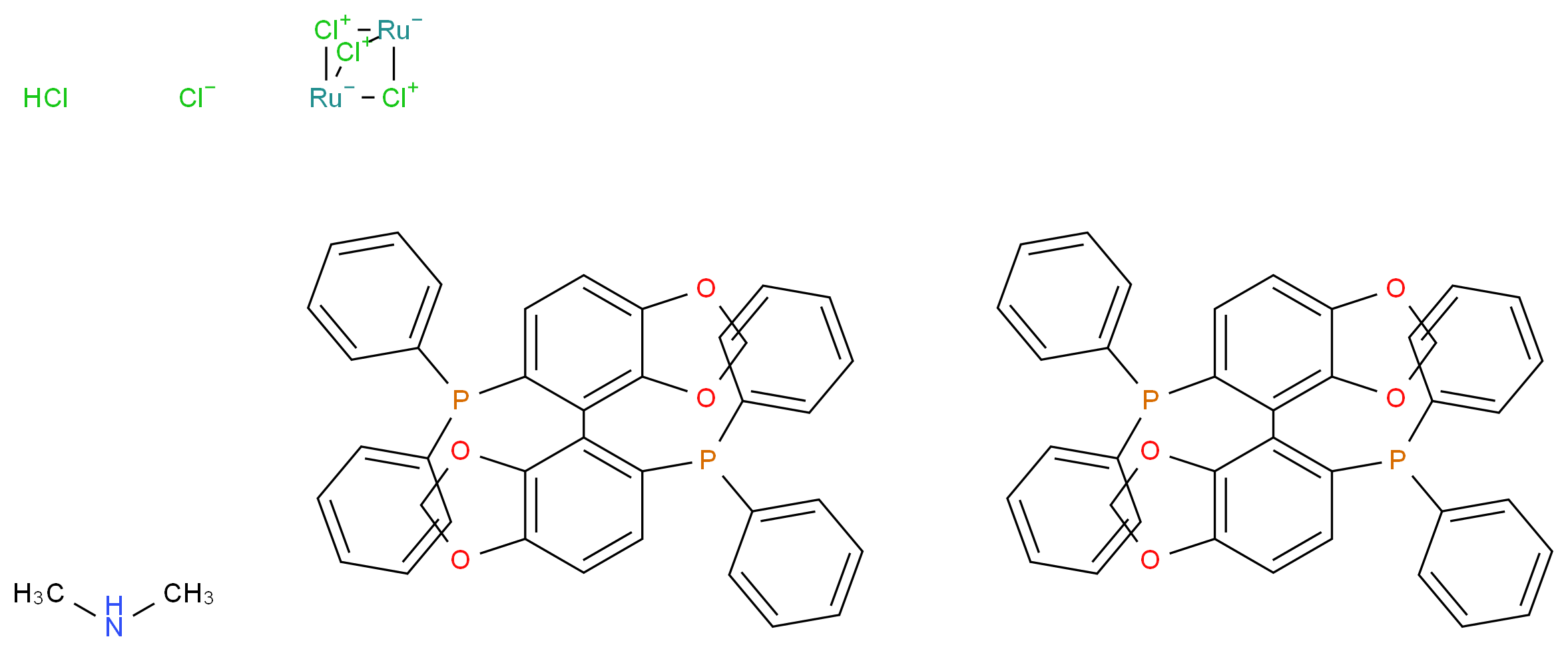 (R)-[(RuCl(SEGPHOS&reg;)2(μ-Cl)3[NH2Me2]_分子结构_CAS_346457-41-8)