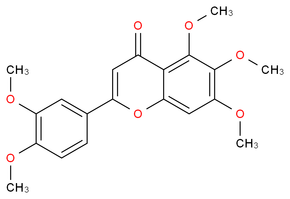 2-(3,4-dimethoxyphenyl)-5,6,7-trimethoxy-4H-chromen-4-one_分子结构_CAS_2306-27-6