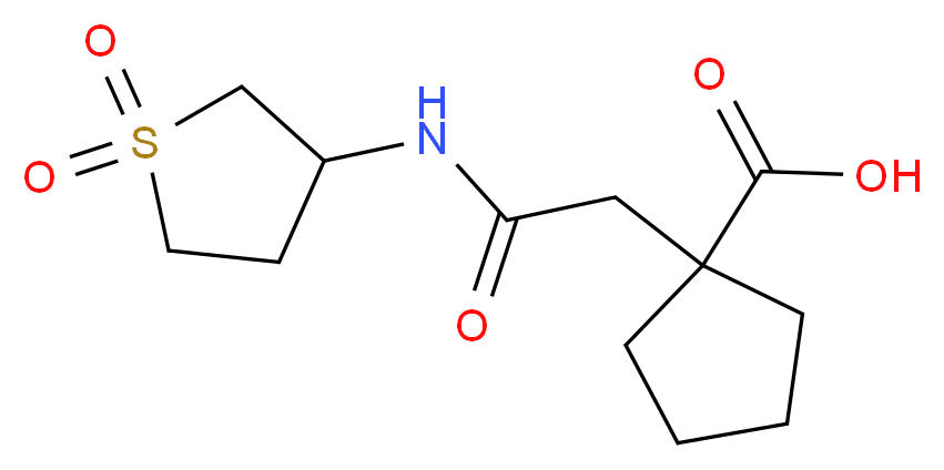 1-(2-((1,1-dioxidotetrahydrothiophen-3-yl)amino)-2-oxoethyl)cyclopentanecarboxylic acid_分子结构_CAS_)