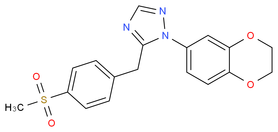 1-(2,3-dihydro-1,4-benzodioxin-6-yl)-5-[4-(methylsulfonyl)benzyl]-1H-1,2,4-triazole_分子结构_CAS_)