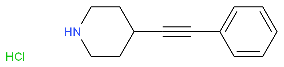 4-(Phenylethynyl)piperidine hydrochloride_分子结构_CAS_654663-00-0)