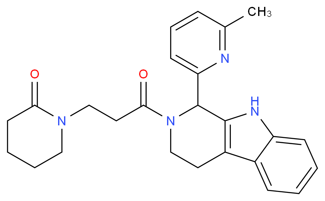1-{3-[1-(6-methyl-2-pyridinyl)-1,3,4,9-tetrahydro-2H-beta-carbolin-2-yl]-3-oxopropyl}-2-piperidinone_分子结构_CAS_)