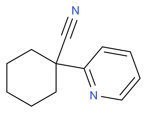 1-(pyridin-2-yl)cyclohexane-1-carbonitrile_分子结构_CAS_204067-32-3