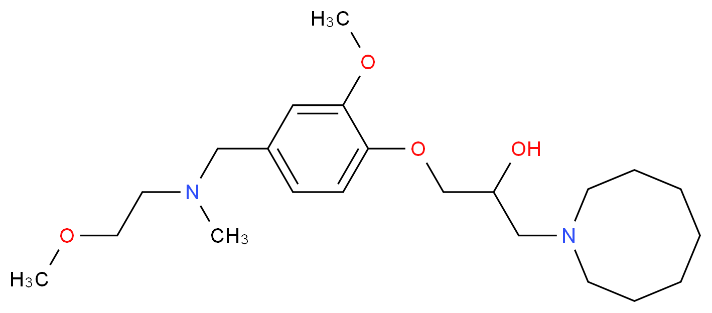 1-(1-azocanyl)-3-(2-methoxy-4-{[(2-methoxyethyl)(methyl)amino]methyl}phenoxy)-2-propanol_分子结构_CAS_)