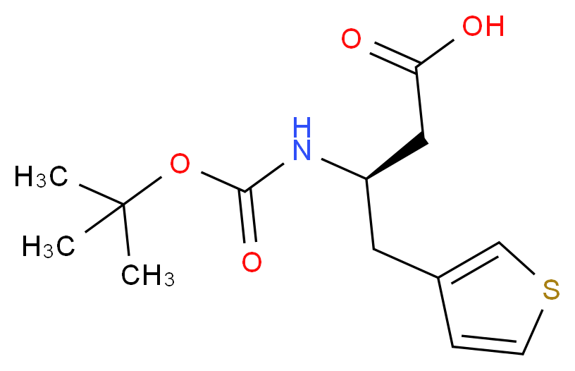 (3R)-3-{[(tert-butoxy)carbonyl]amino}-4-(thiophen-3-yl)butanoic acid_分子结构_CAS_269726-92-3