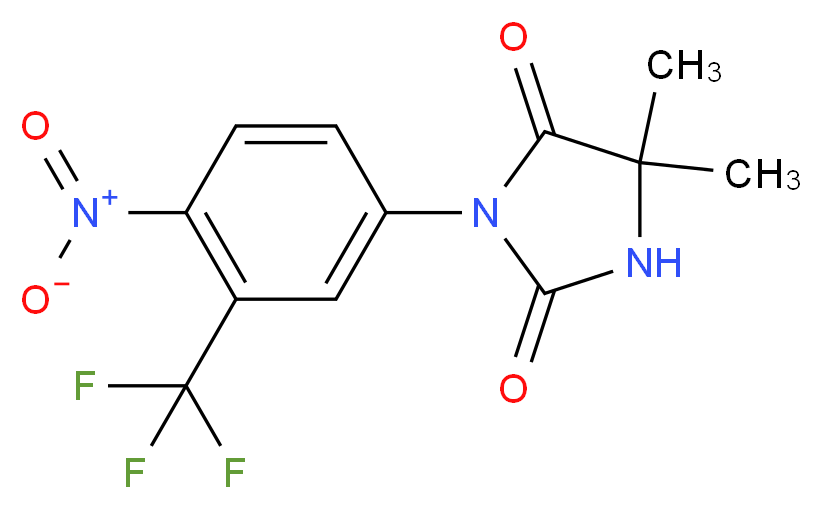 5,5-dimethyl-3-[4-nitro-3-(trifluoromethyl)phenyl]imidazolidine-2,4-dione_分子结构_CAS_63612-50-0