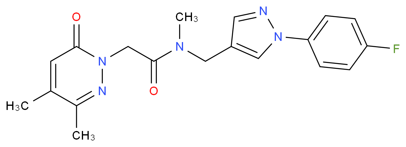 2-(3,4-dimethyl-6-oxo-1(6H)-pyridazinyl)-N-{[1-(4-fluorophenyl)-1H-pyrazol-4-yl]methyl}-N-methylacetamide_分子结构_CAS_)