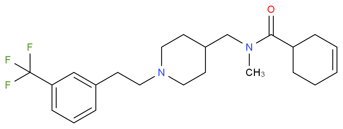 N-methyl-N-[(1-{2-[3-(trifluoromethyl)phenyl]ethyl}-4-piperidinyl)methyl]-3-cyclohexene-1-carboxamide_分子结构_CAS_)