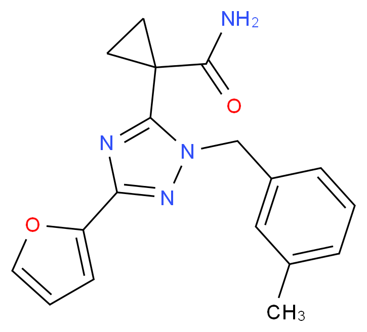 1-[3-(2-furyl)-1-(3-methylbenzyl)-1H-1,2,4-triazol-5-yl]cyclopropanecarboxamide_分子结构_CAS_)