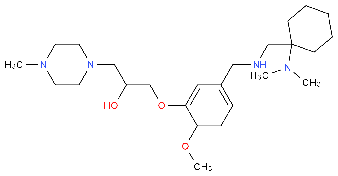 1-{5-[({[1-(dimethylamino)cyclohexyl]methyl}amino)methyl]-2-methoxyphenoxy}-3-(4-methyl-1-piperazinyl)-2-propanol_分子结构_CAS_)
