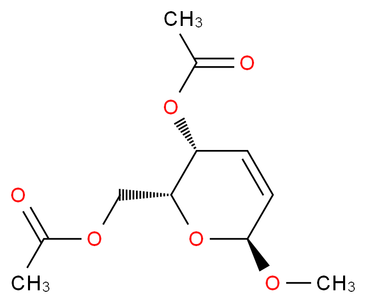 Methyl 4,6-Di-O-acetyl-2,3-dideoxy-α-D-threo-hex-2-enopyranoside_分子结构_CAS_6605-29-4)