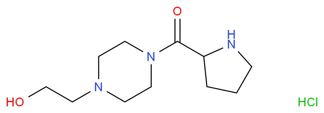 [4-(2-Hydroxyethyl)-1-piperazinyl](2-pyrrolidinyl) methanone hydrochloride_分子结构_CAS_)