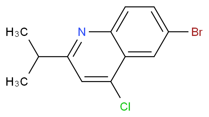 6-bromo-4-chloro-2-(propan-2-yl)quinoline_分子结构_CAS_930570-43-7
