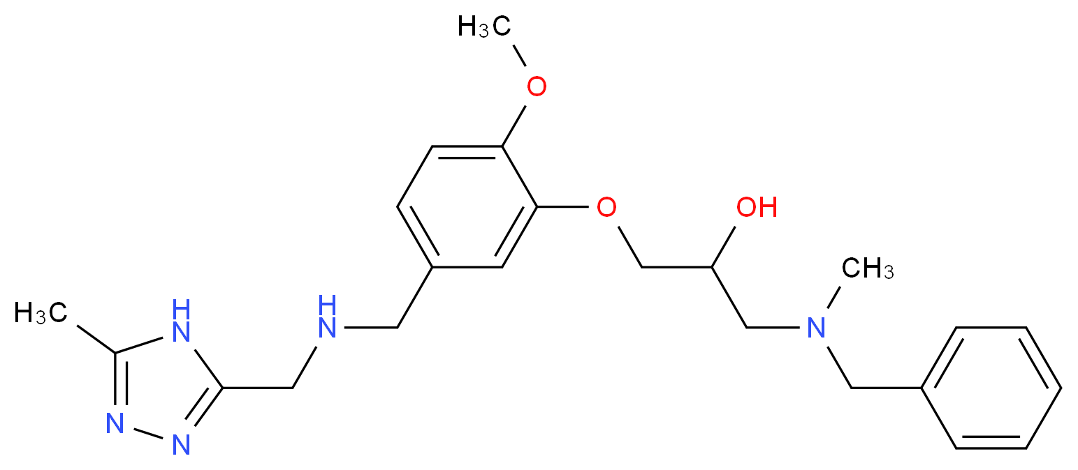 1-[benzyl(methyl)amino]-3-[2-methoxy-5-({[(5-methyl-4H-1,2,4-triazol-3-yl)methyl]amino}methyl)phenoxy]-2-propanol_分子结构_CAS_)