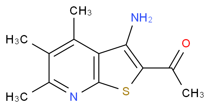 1-{3-amino-4,5,6-trimethylthieno[2,3-b]pyridin-2-yl}ethan-1-one_分子结构_CAS_915920-34-2