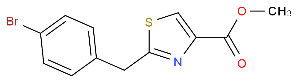 2-(4-BROMO-BENZYL)-THIAZOLE-4-CARBOXYLIC ACID METHYL ESTER_分子结构_CAS_885279-50-5)