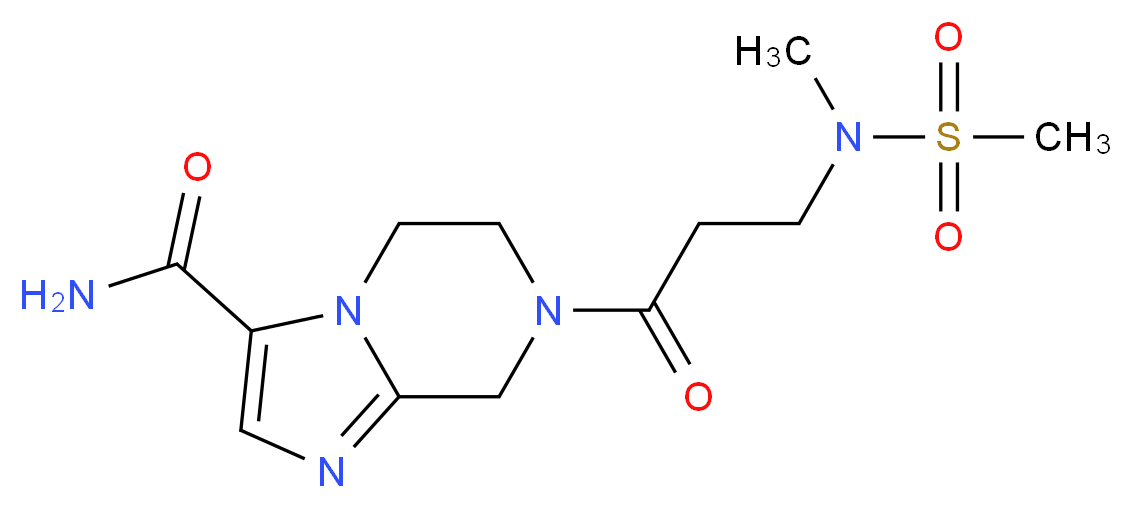 7-{3-[methyl(methylsulfonyl)amino]propanoyl}-5,6,7,8-tetrahydroimidazo[1,2-a]pyrazine-3-carboxamide_分子结构_CAS_)
