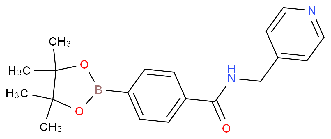 N-[(pyridin-4-yl)methyl]-4-(tetramethyl-1,3,2-dioxaborolan-2-yl)benzamide_分子结构_CAS_864754-25-6