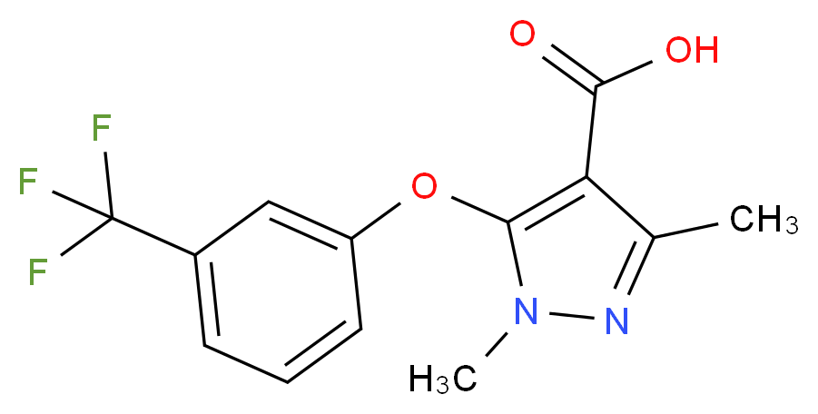 1,3-Dimethyl -5-[3-(trifluoromethyl)phenoxy]-1H-pyrazole-4-carboxylic acid 97%_分子结构_CAS_)