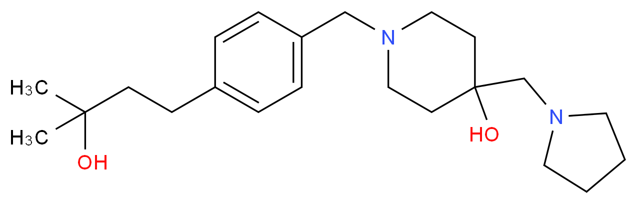 1-[4-(3-hydroxy-3-methylbutyl)benzyl]-4-(1-pyrrolidinylmethyl)-4-piperidinol_分子结构_CAS_)