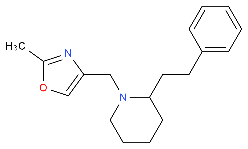 1-[(2-methyl-1,3-oxazol-4-yl)methyl]-2-(2-phenylethyl)piperidine_分子结构_CAS_)