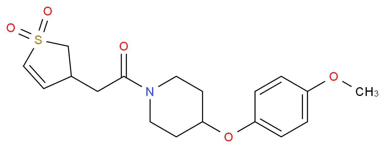 1-[(1,1-dioxido-2,3-dihydro-3-thienyl)acetyl]-4-(4-methoxyphenoxy)piperidine_分子结构_CAS_)
