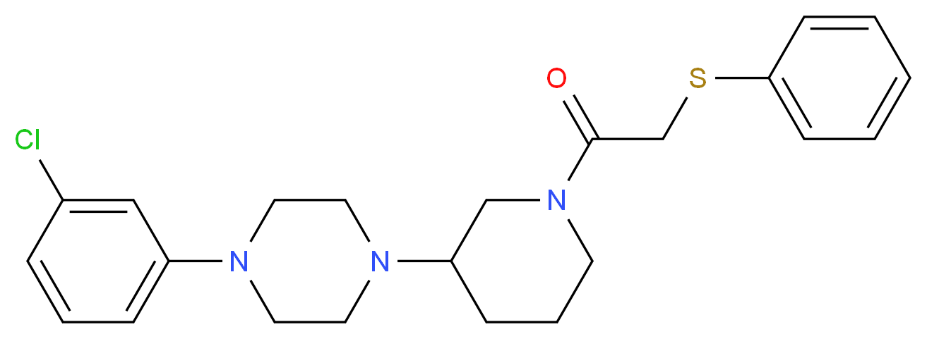 1-(3-chlorophenyl)-4-{1-[(phenylthio)acetyl]-3-piperidinyl}piperazine_分子结构_CAS_)