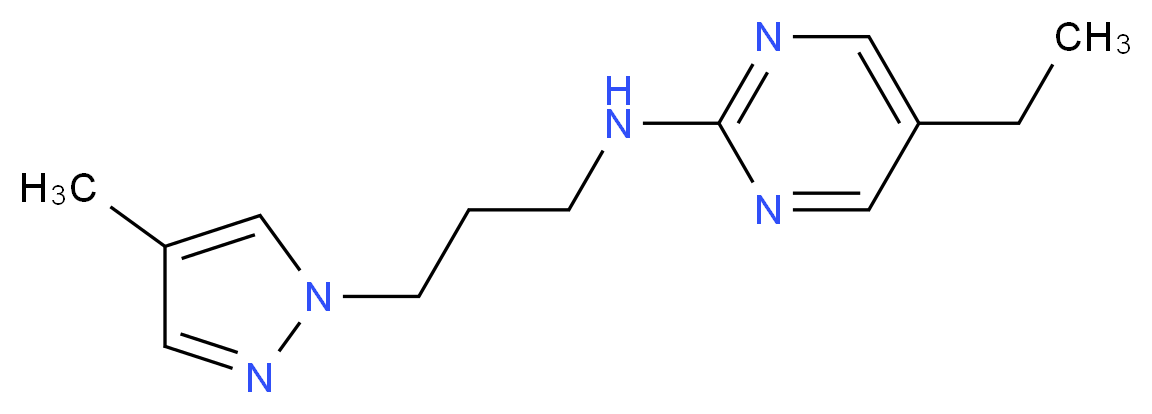 5-ethyl-N-[3-(4-methyl-1H-pyrazol-1-yl)propyl]pyrimidin-2-amine_分子结构_CAS_)