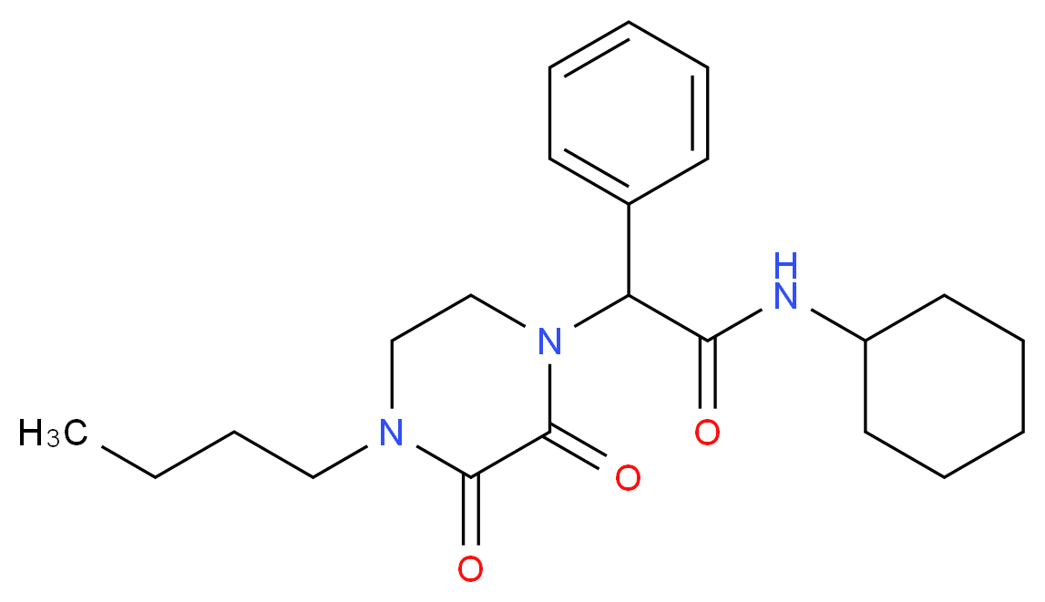 2-(4-butyl-2,3-dioxopiperazin-1-yl)-N-cyclohexyl-2-phenylacetamide_分子结构_CAS_)
