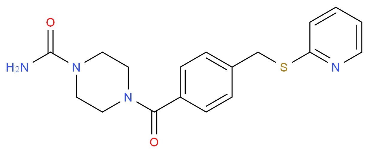4-{4-[(pyridin-2-ylthio)methyl]benzoyl}piperazine-1-carboxamide_分子结构_CAS_)