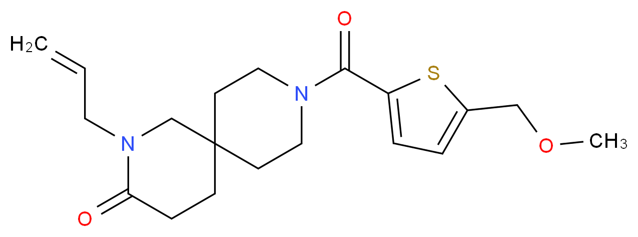 2-allyl-9-{[5-(methoxymethyl)-2-thienyl]carbonyl}-2,9-diazaspiro[5.5]undecan-3-one_分子结构_CAS_)
