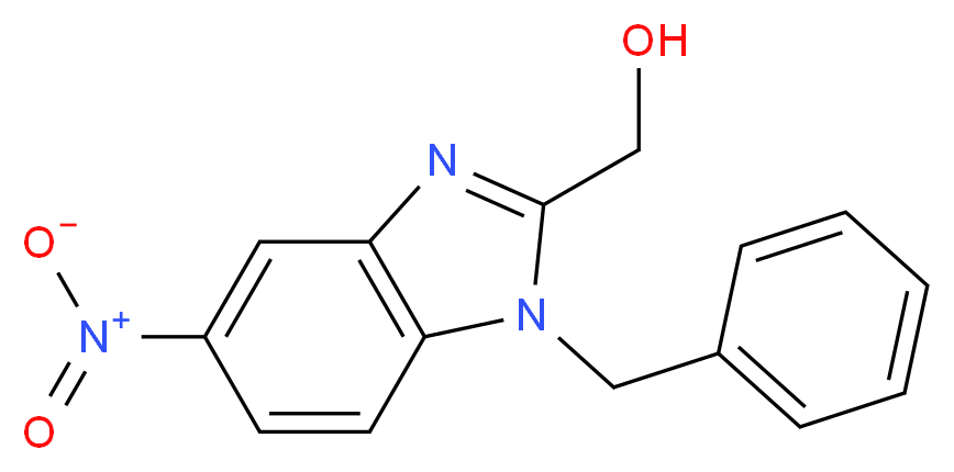 (1-benzyl-5-nitro-1H-1,3-benzodiazol-2-yl)methanol_分子结构_CAS_92555-02-7