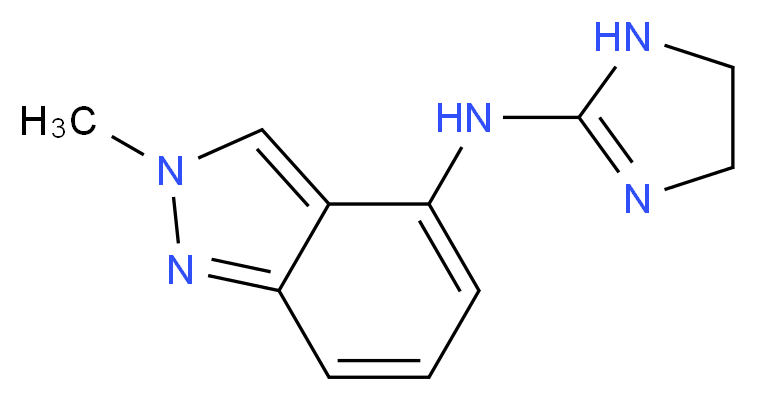 N-(4,5-dihydro-1H-imidazol-2-yl)-2-methyl-2H-indazol-4-amine_分子结构_CAS_85392-79-6