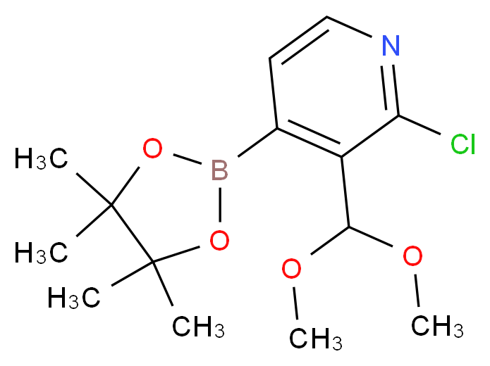 2-Chloro-3-(dimethoxymethyl)-4-(4,4,5,5-tetramethyl-1,3,2-dioxaborolan-2-yl)pyridine_分子结构_CAS_)