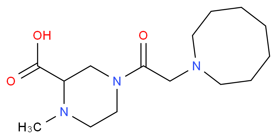 4-(azocan-1-ylacetyl)-1-methylpiperazine-2-carboxylic acid_分子结构_CAS_)