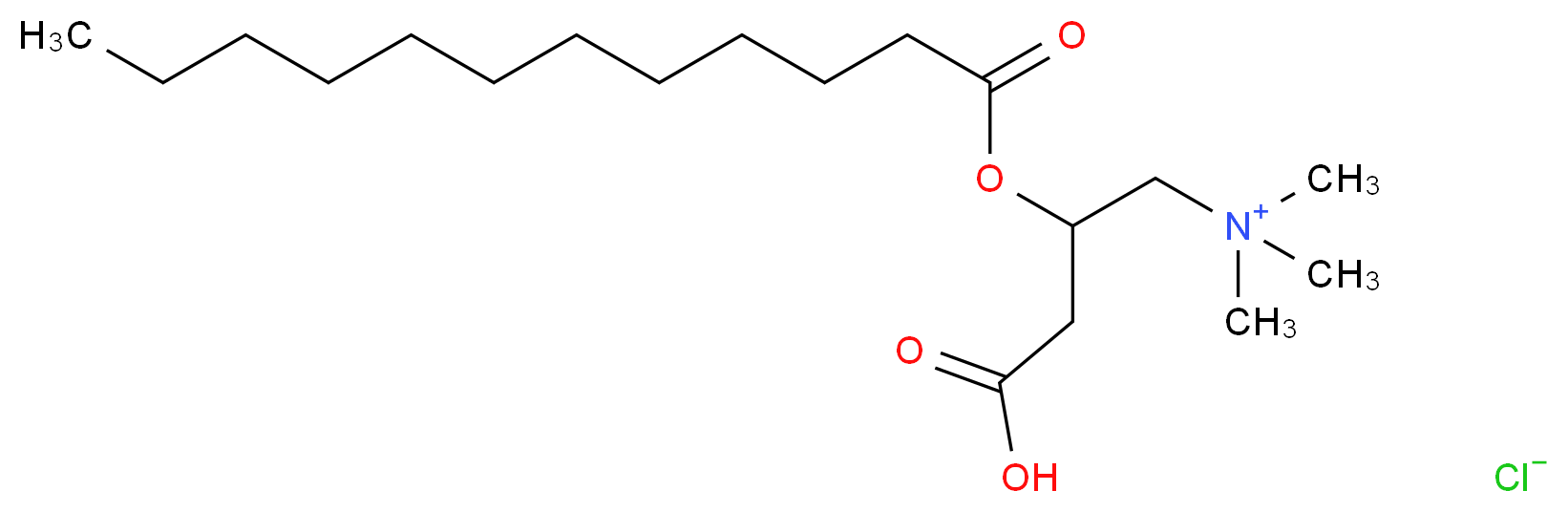 [3-carboxy-2-(dodecanoyloxy)propyl]trimethylazanium chloride_分子结构_CAS_7023-03-2