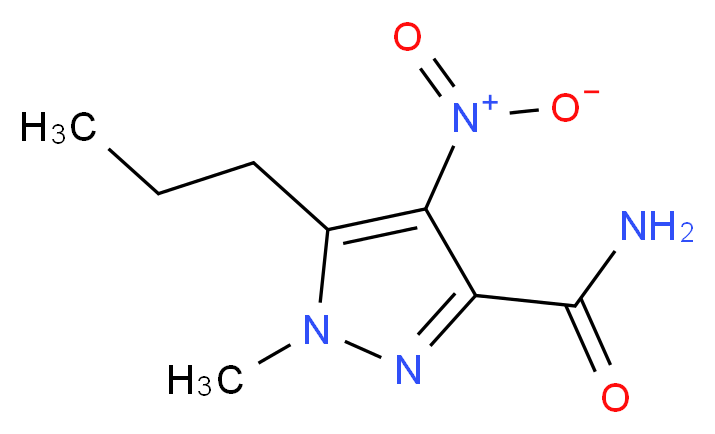 1-methyl-4-nitro-5-propyl-1H-pyrazole-3-carboxamide_分子结构_CAS_247583-72-8