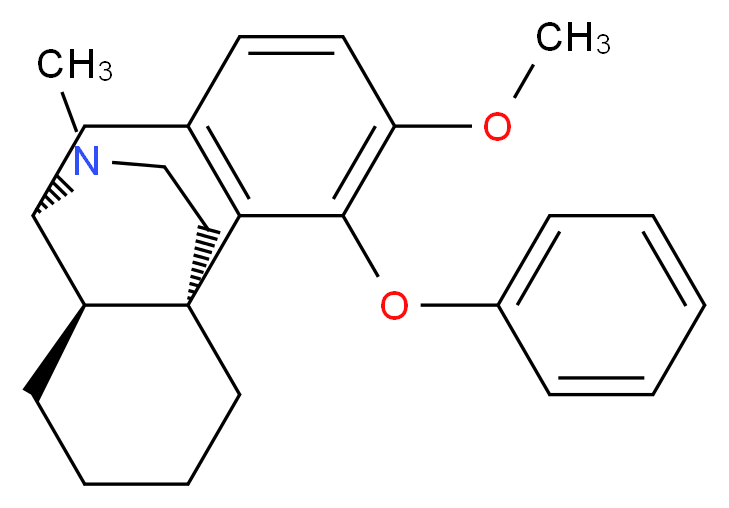 (1R,9R,10R)-4-methoxy-17-methyl-3-phenoxy-17-azatetracyclo[7.5.3.0<sup>1</sup>,<sup>1</sup><sup>0</sup>.0<sup>2</sup>,<sup>7</sup>]heptadeca-2(7),3,5-triene_分子结构_CAS_47523-05-7