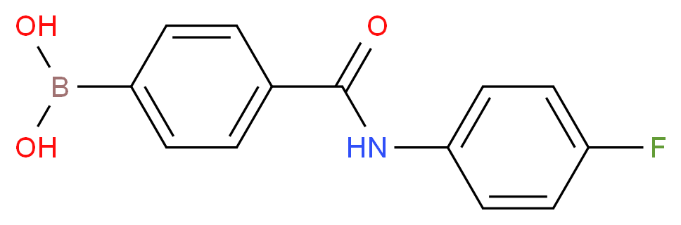 4-(4-氟苯基氨甲酰基)苯硼酸_分子结构_CAS_850568-27-3)