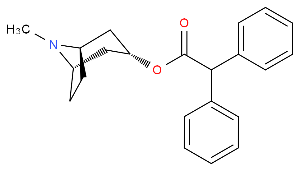 (1R,3S,5S)-8-methyl-8-azabicyclo[3.2.1]octan-3-yl 2,2-diphenylacetate_分子结构_CAS_6878-98-4