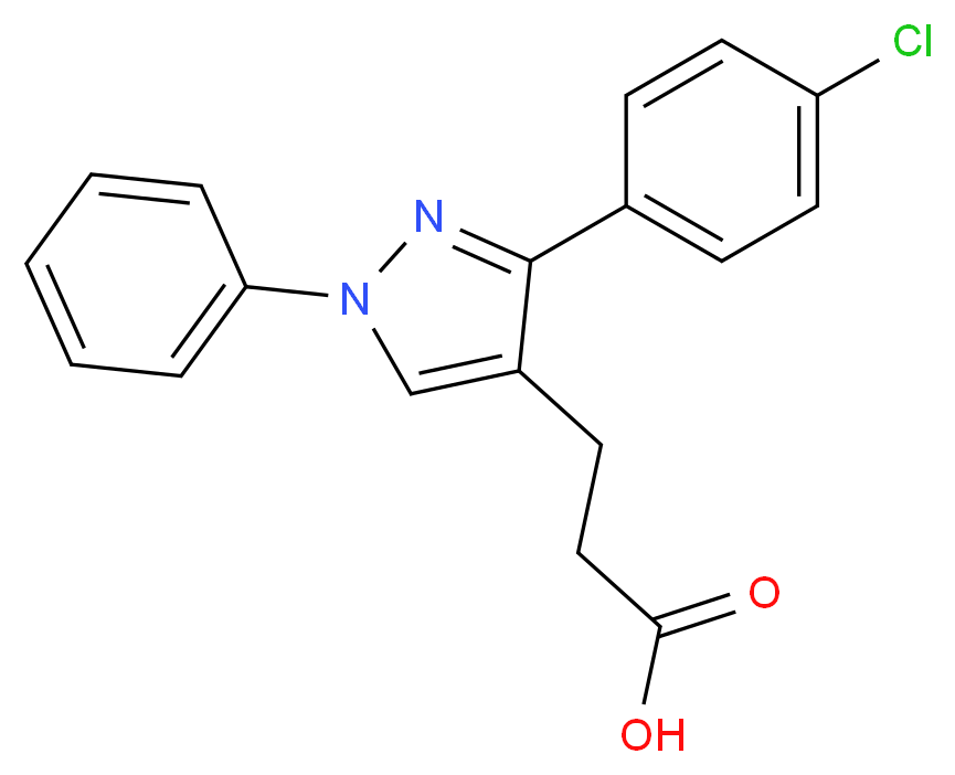 3-(4-氯苯基)-1-苯基吡唑-4-丙酸_分子结构_CAS_108446-79-3)