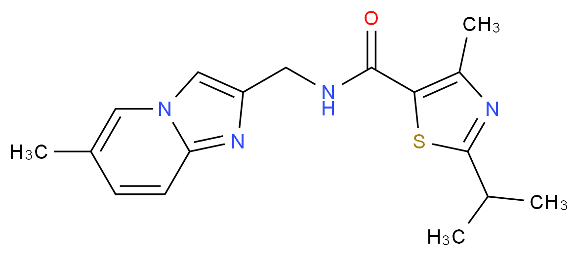 2-isopropyl-4-methyl-N-[(6-methylimidazo[1,2-a]pyridin-2-yl)methyl]-1,3-thiazole-5-carboxamide_分子结构_CAS_)
